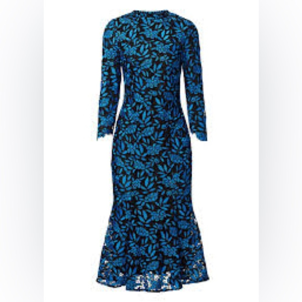 Shoshanna Blue Lace Midi Dress